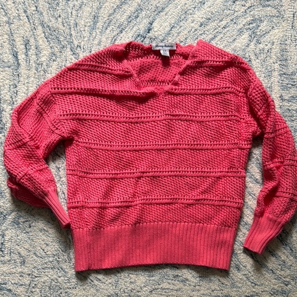 Tommy Bahama Channel Isle Cotton Spring Summer Sweater Size S/P Coral Pink - Picture 2 of 5